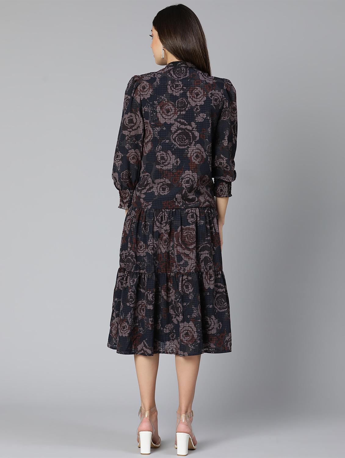 floral print fit & flare dress - 18471039 - Standard Image - 5