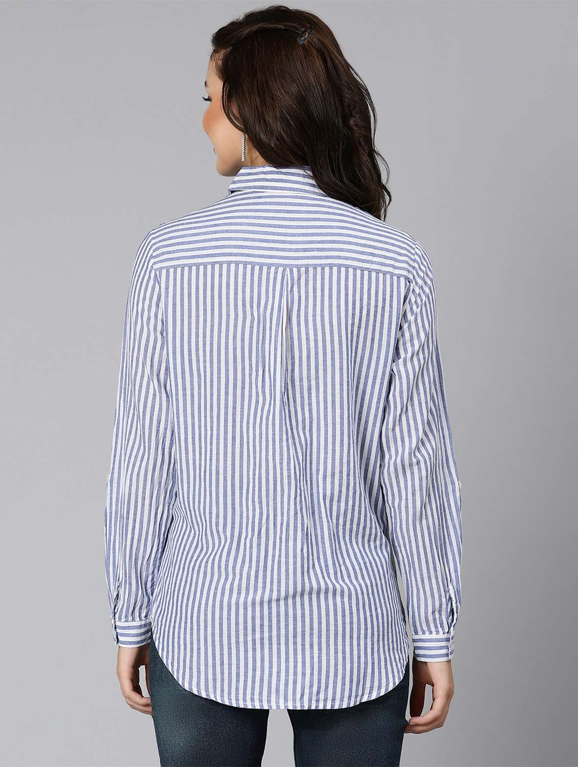 blue striped regular shirt - 18471042 -  Standard Image - 3