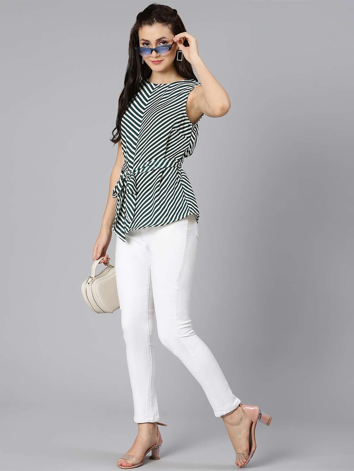 women's a line round neck top - 18471049 -  Standard Image - 5