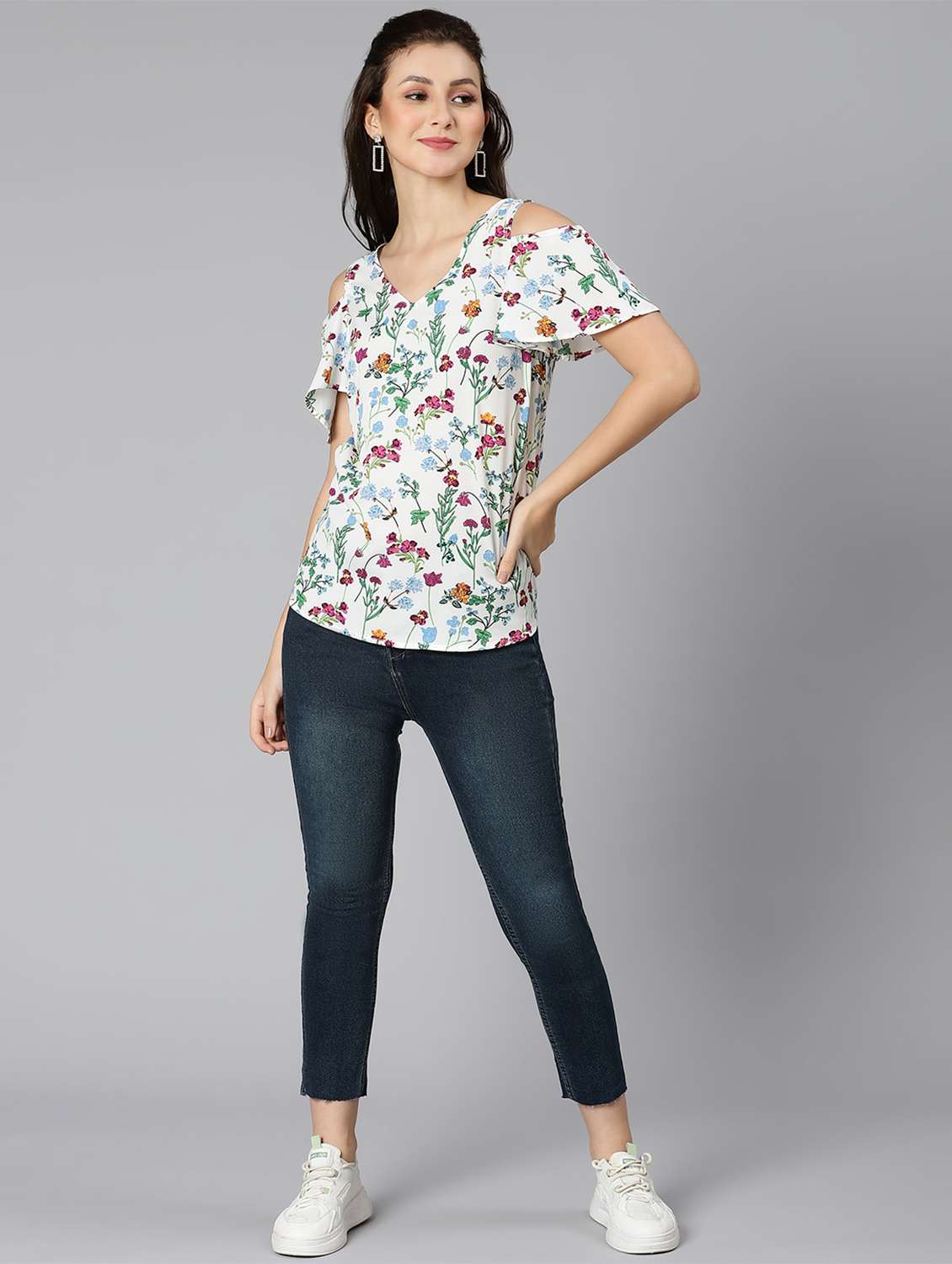 women's straight v neck top - 18471050 -  Standard Image - 5