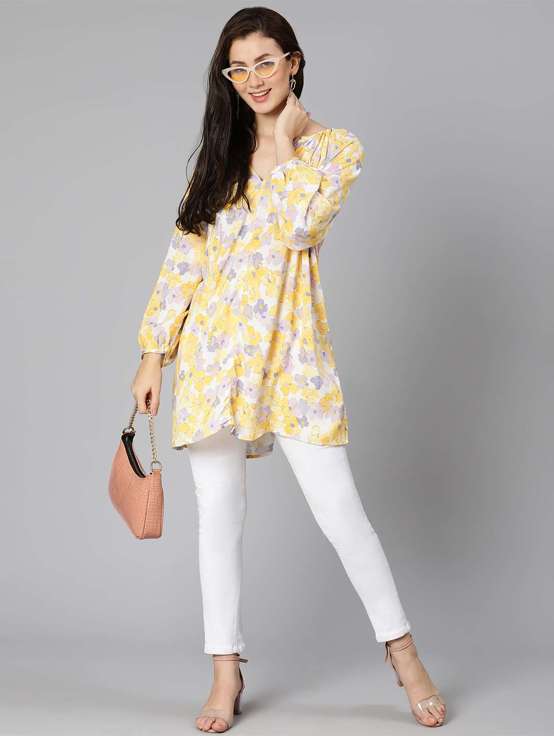 bishop sleeved floral regular top - 18471058 -  Standard Image - 5