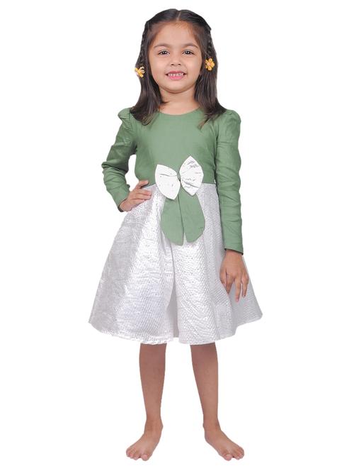 girls green printed frock - 18471106 -  Standard Image - 0