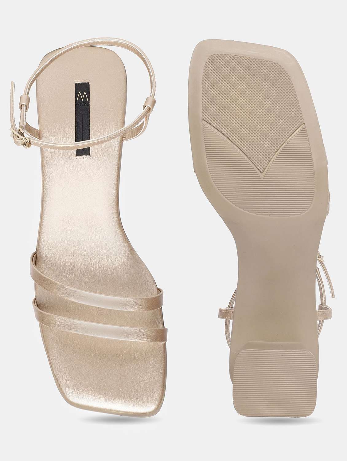 gold ankle strap sandal - 18471313 -  Standard Image - 3