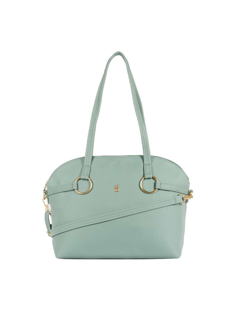 Buy online Sea Green Solid Regular Handbag from bags for Women by