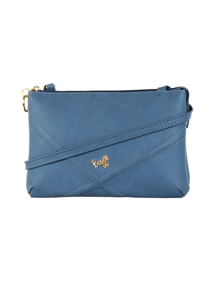 Buy online Blue Solid Regular Sling Bag from bags for Women by Baggit
