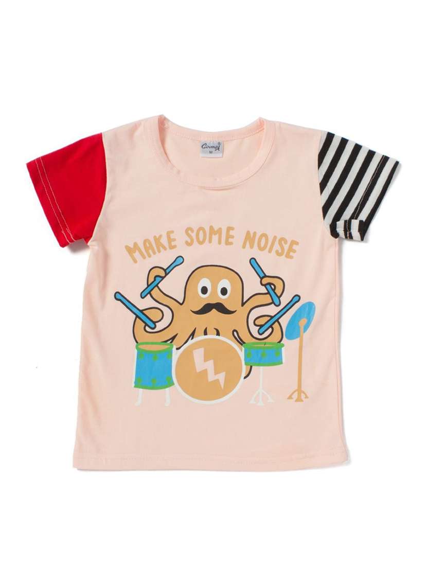 boys round neck graphic print t-shirt