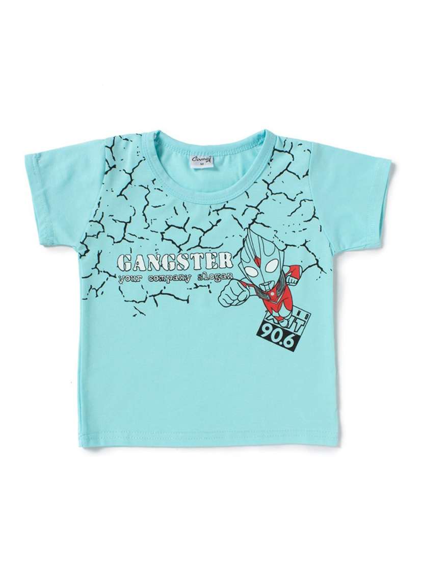 boys round neck graphic print t-shirt