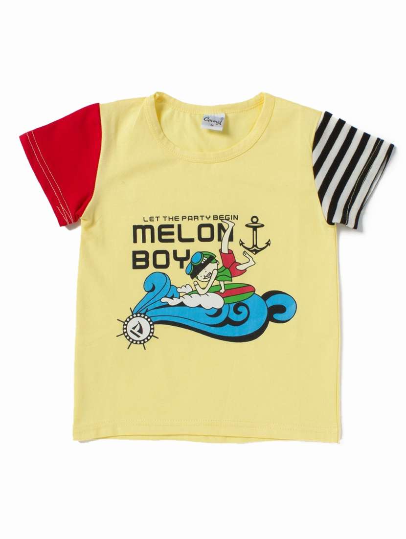 boys round neck graphic print t-shirt