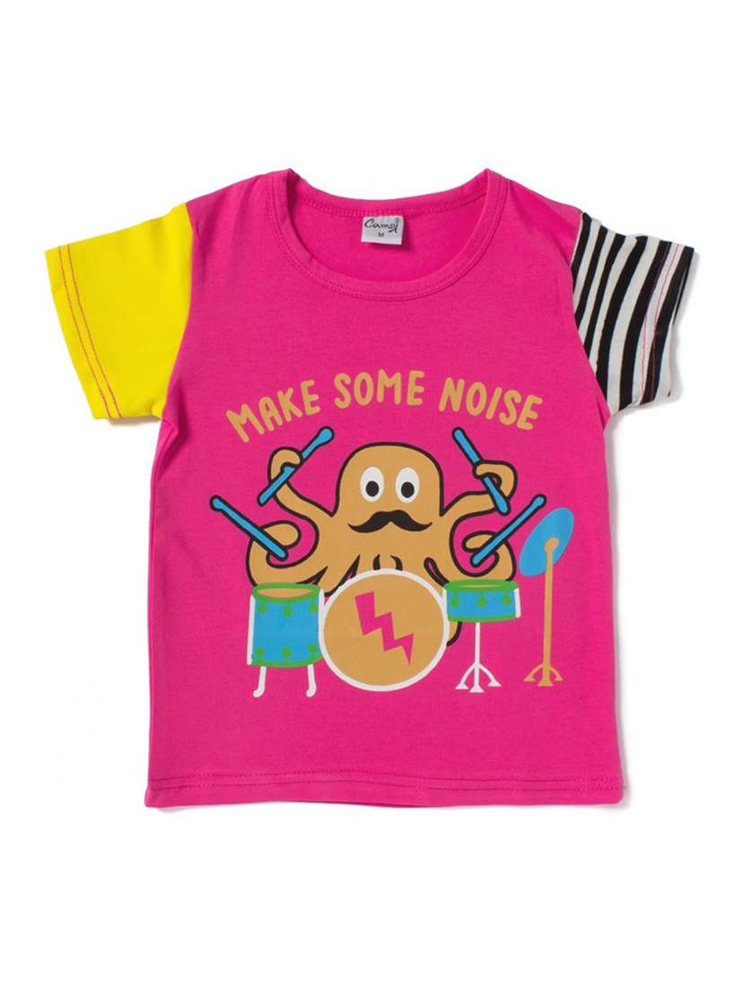 boys round neck graphic print t-shirt