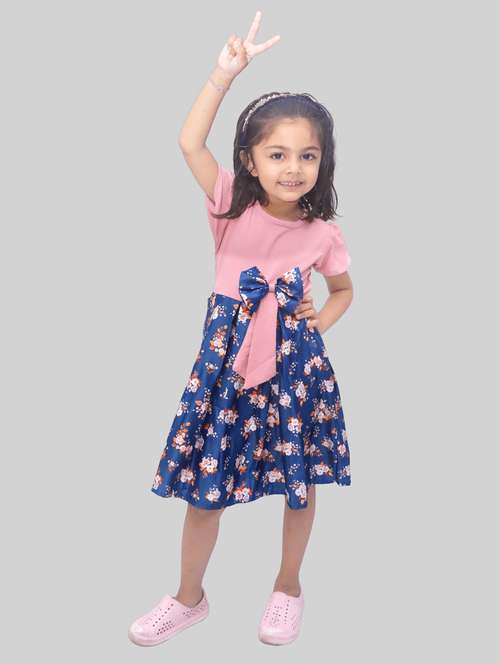 girls round neck cape sleeve frock - 18472474 - Standard Image - 0