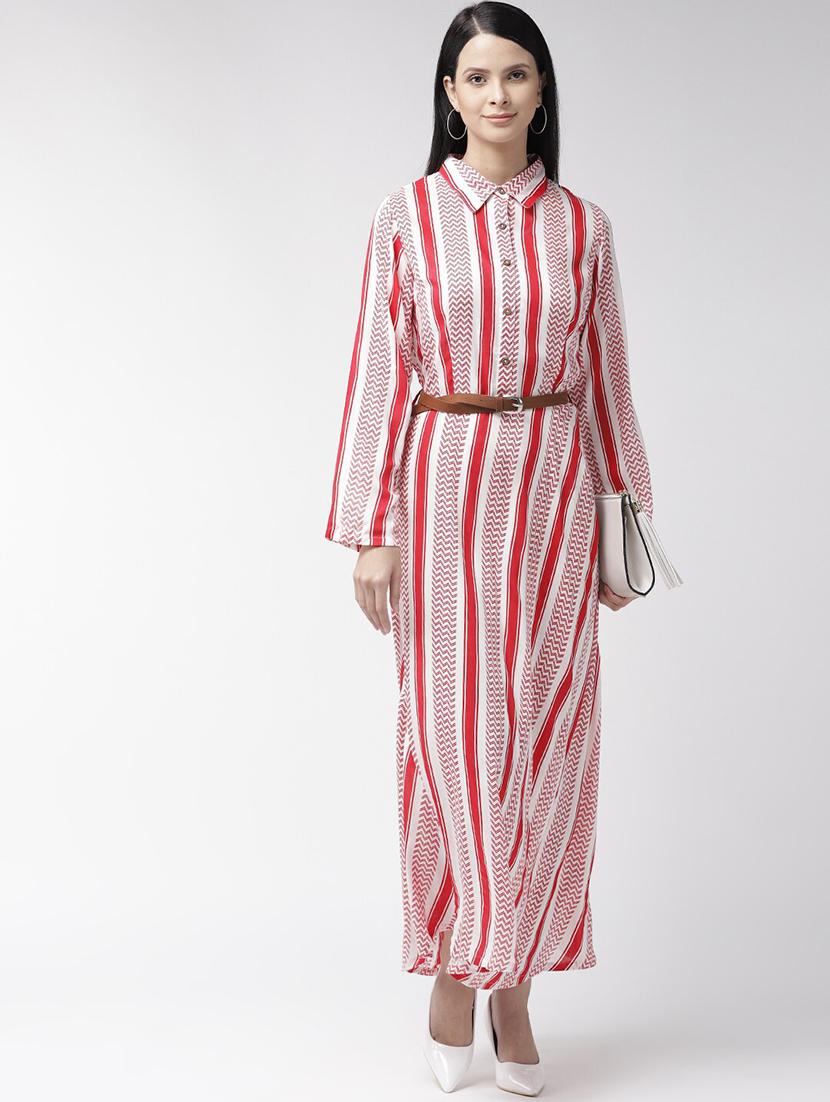 shirt collar striped maxi dress - 18472613 - Standard Image - 3