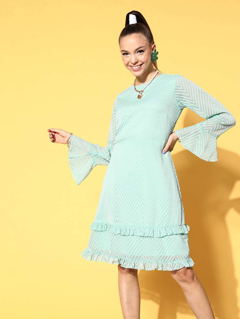 women's tiered dress chevron dress