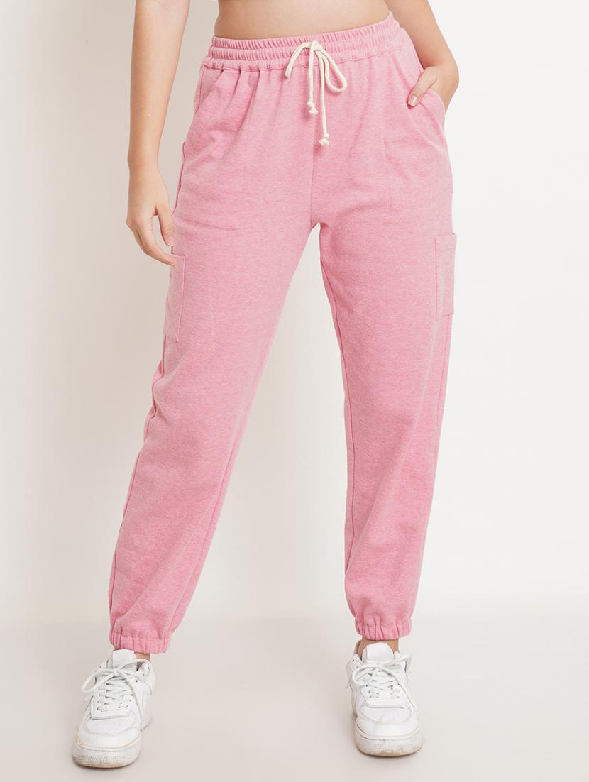 mid rise solid jogger with drawstring 