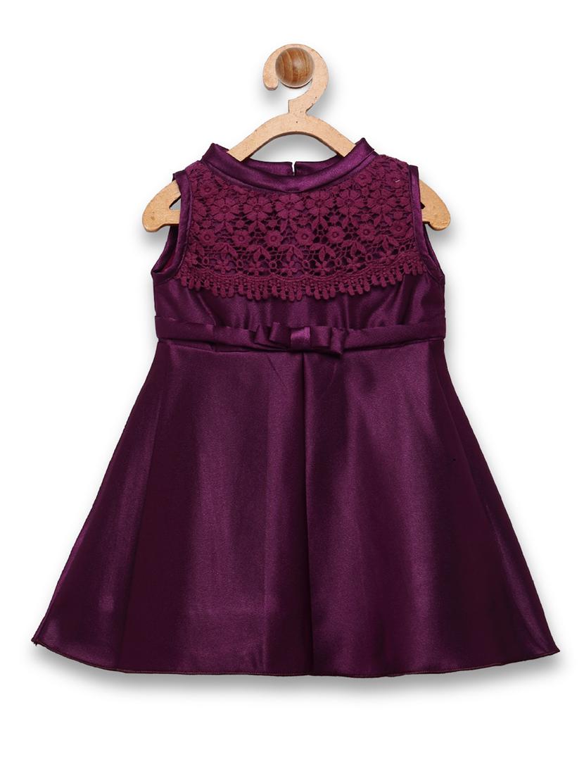 girls magenta solid frock - 18473272 - Zoom Image - 0