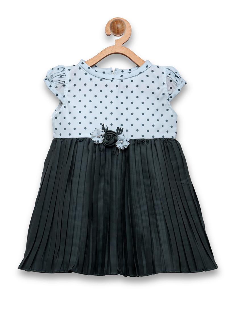 girls teal polka dot  frock  - 18473278 -  Zoom Image - 0