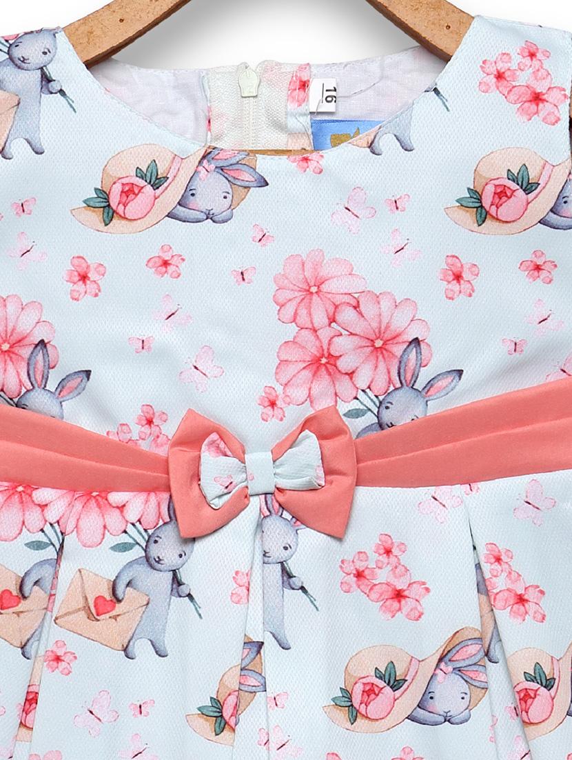 girls blue floral frock - 18473282 - Standard Image - 3