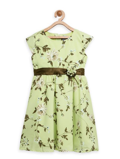 girls green floral frock  - 18473285 -  Standard Image - 0