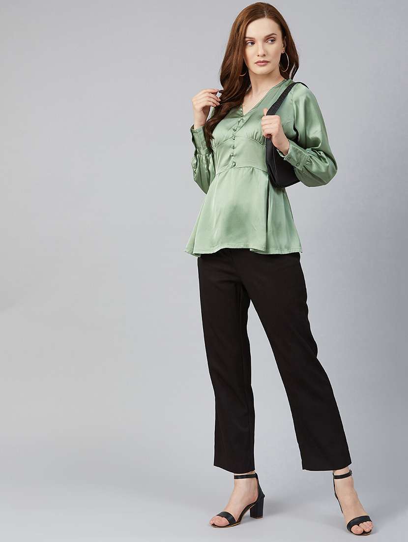 women's peplum v neck top - 18473434 -  Standard Image - 3
