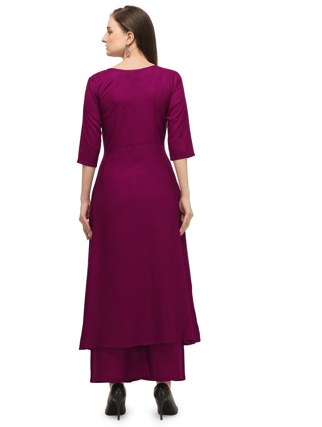 solid a-line kurta - 18473656 - Standard Image - 3