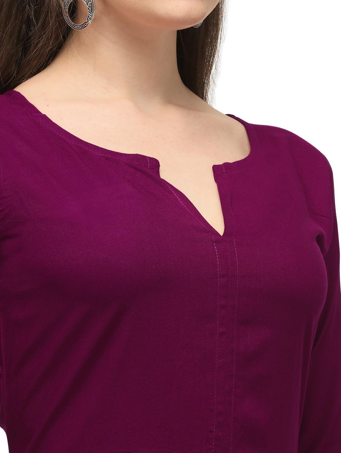 solid a-line kurta - 18473656 - Standard Image - 5