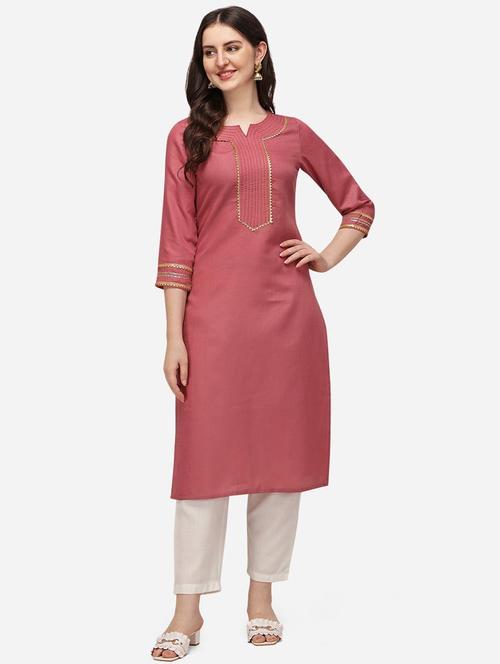 solid straight kurta - 18473742 - Standard Image - 0