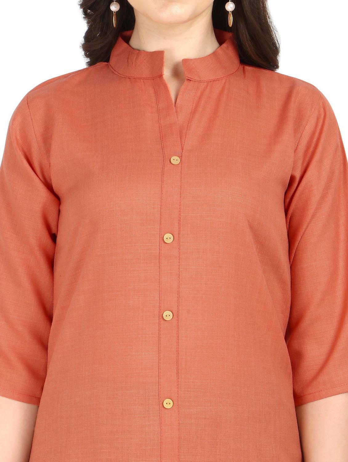 solid a-line kurta - 18473813 - Standard Image - 3