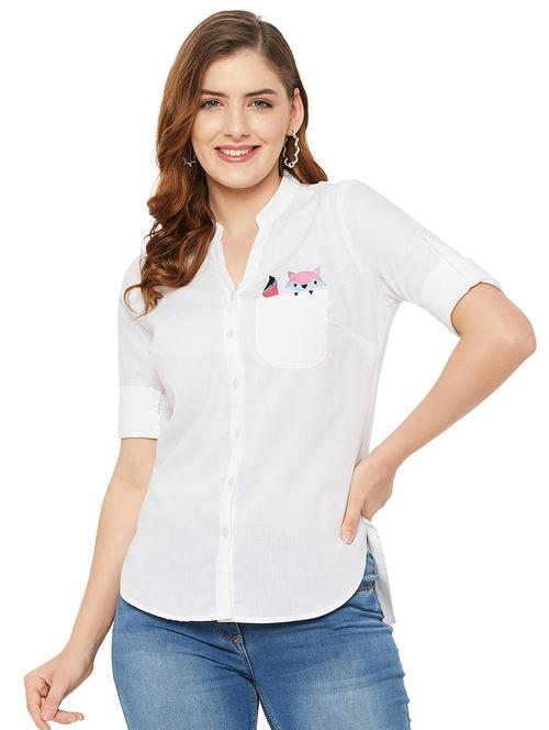 quirky embroidered regular shirt - 18474430 - Standard Image - 0