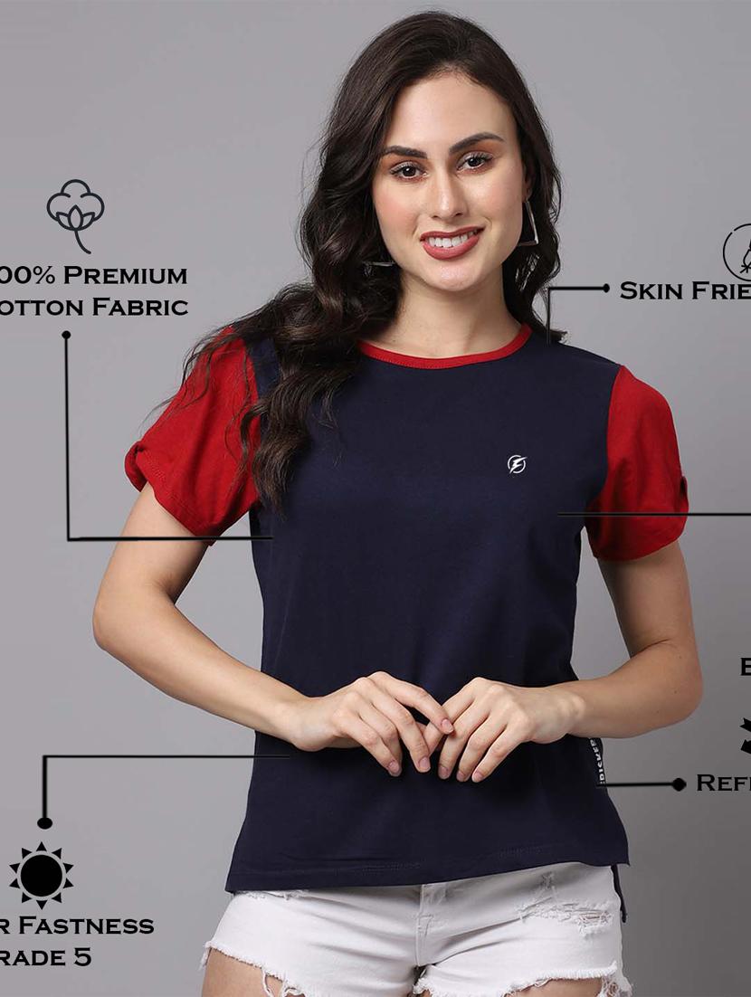 women's high-low round neck top - 18474441 - Standard Image - 3