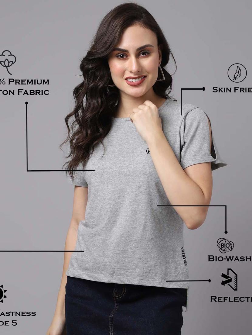 women's straight round neck top - 18474442 - Standard Image - 3