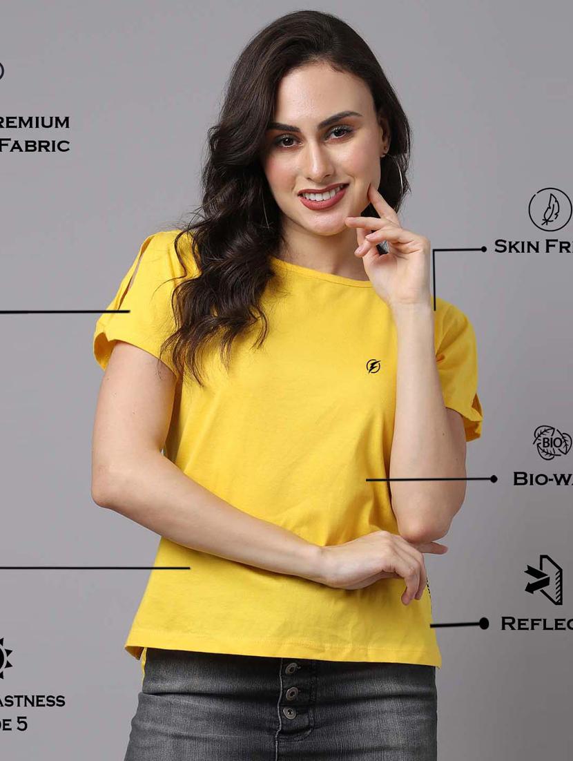 women's straight round neck top - 18474443 - Standard Image - 3