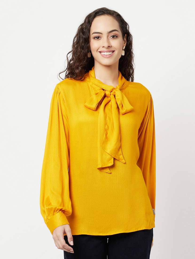 women's straight tie-up neck top - 18474475 - Zoom Image - 0