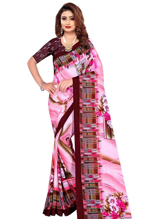floral printed saree  with blouse
