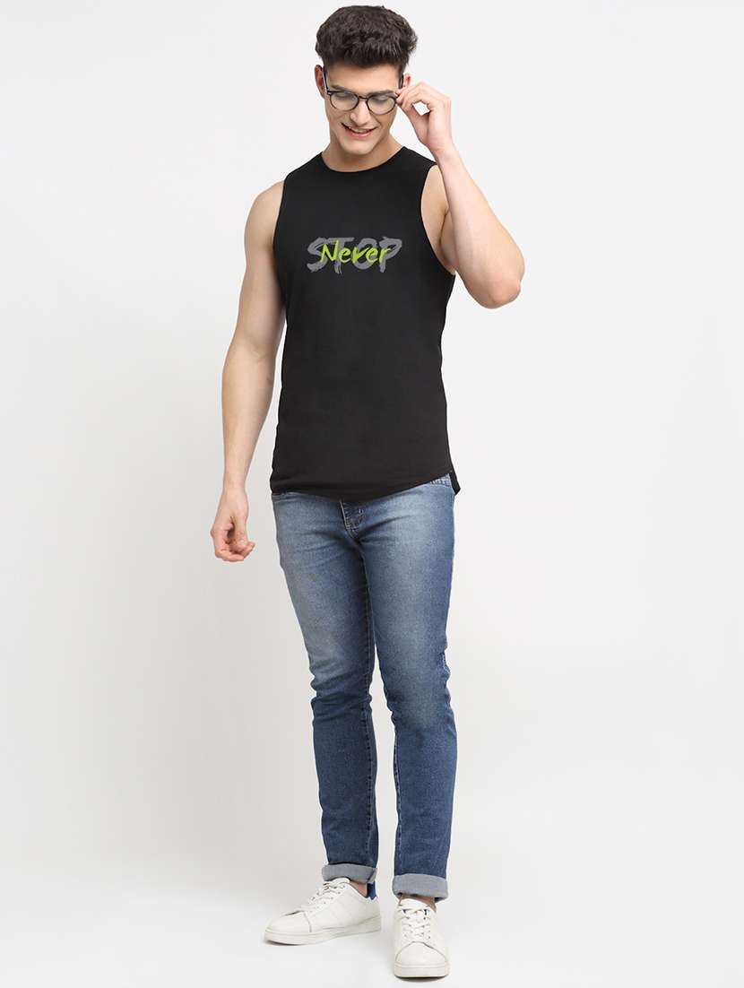 black chest printed vest - 18474590 -  Standard Image - 3