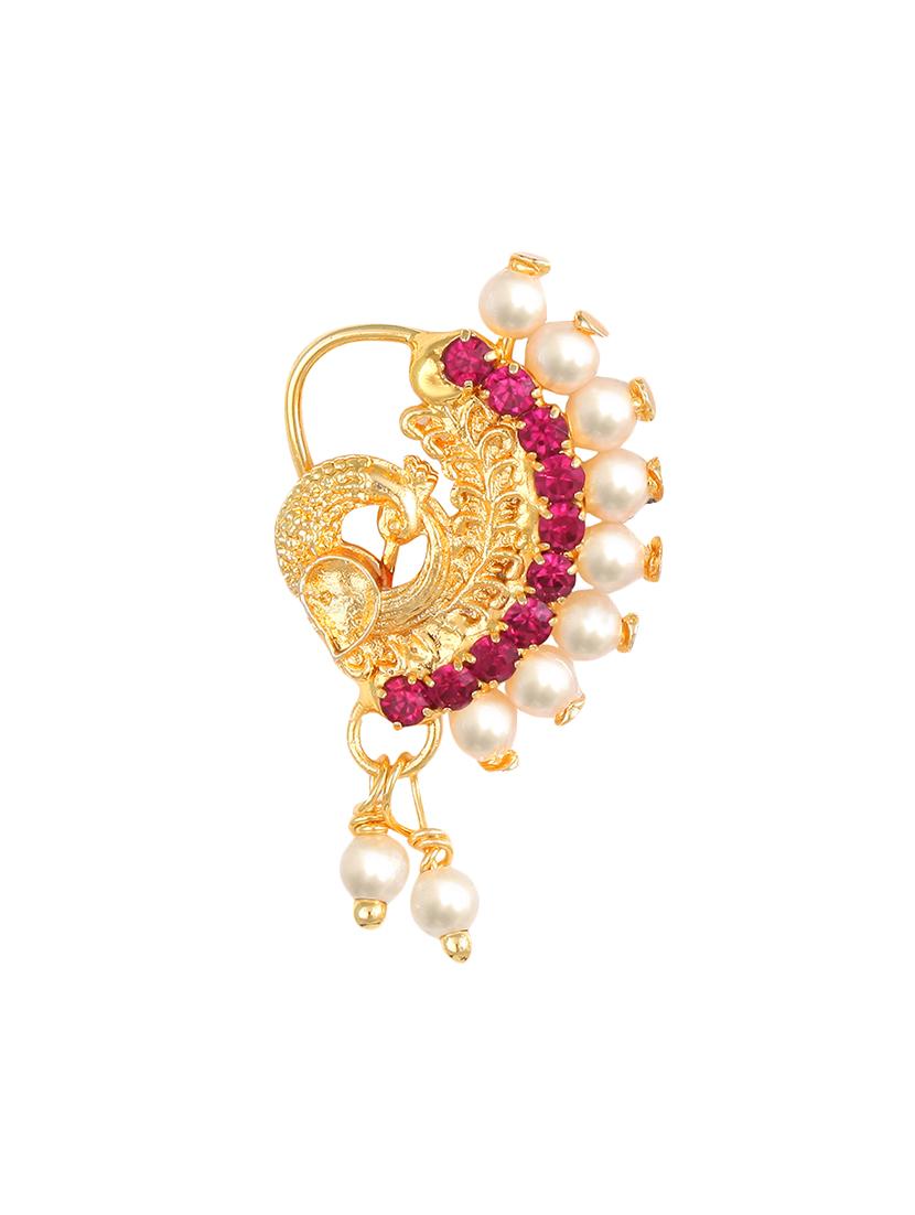 gold brass naath nose pin - 18475521 - Zoom Image - 0