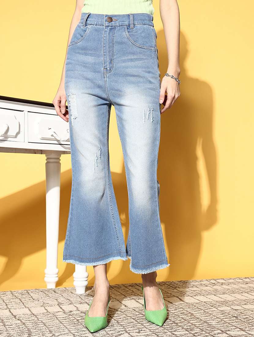 high rise denim bootcut jean