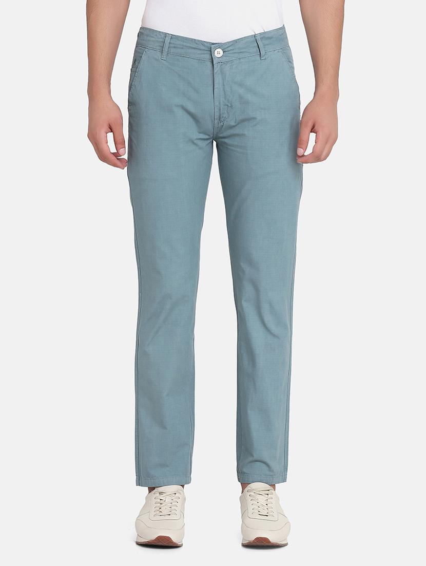 green solid casual trouser - 18476003 - Zoom Image - 0