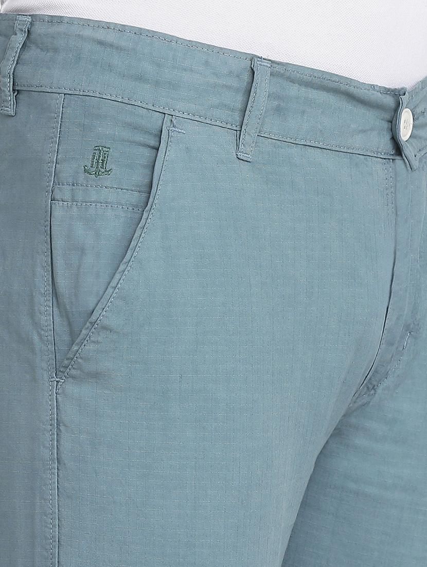 green solid casual trouser - 18476003 - Standard Image - 5