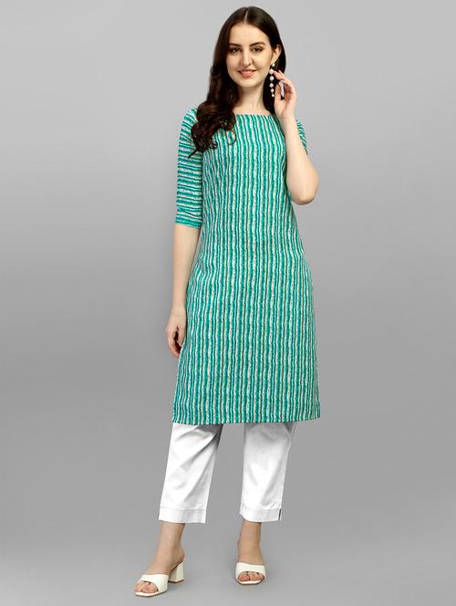 striped straight kurta - 18476231 - Standard Image - 0