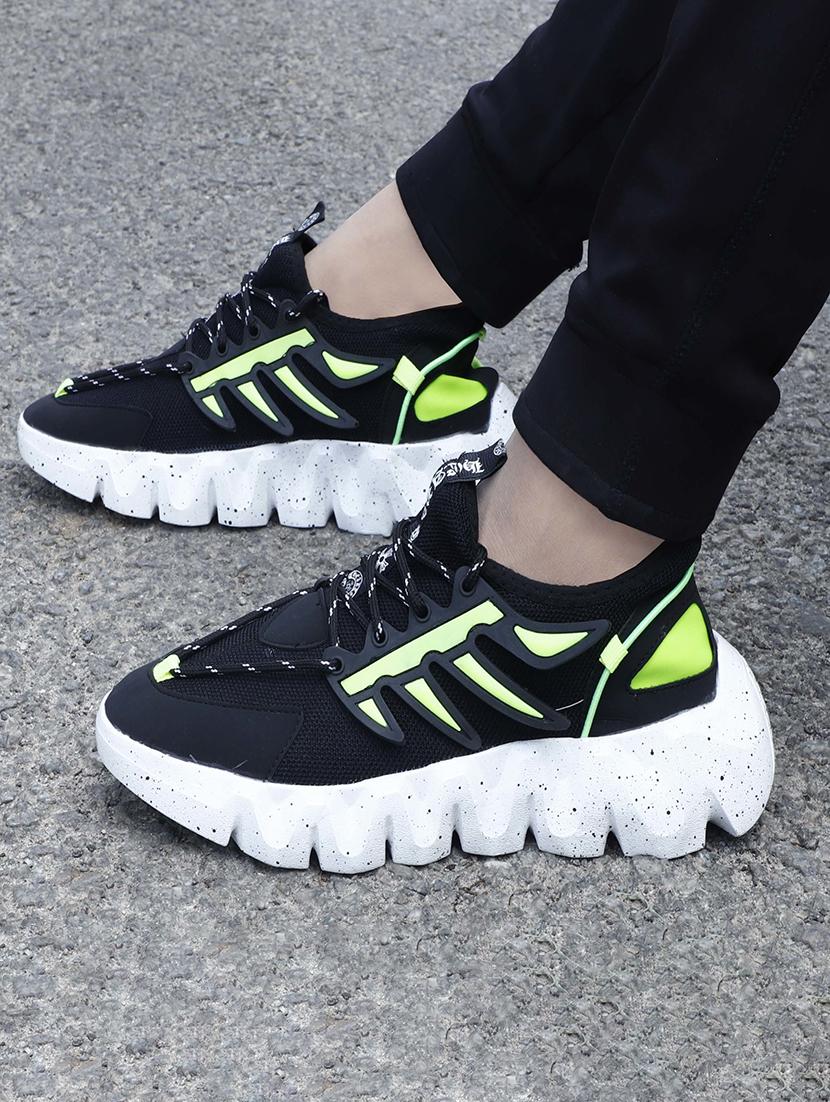 mens black lace up sport shoe - 18476825 - Standard Image - 3