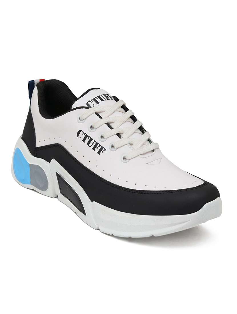mens white lace up sport shoe