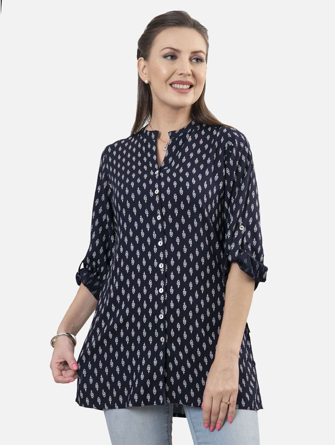printed fusion kurti