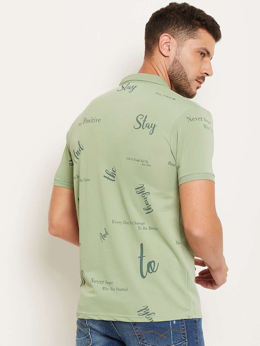 green printed polo t-shirt - 18477072 -  Standard Image - 3