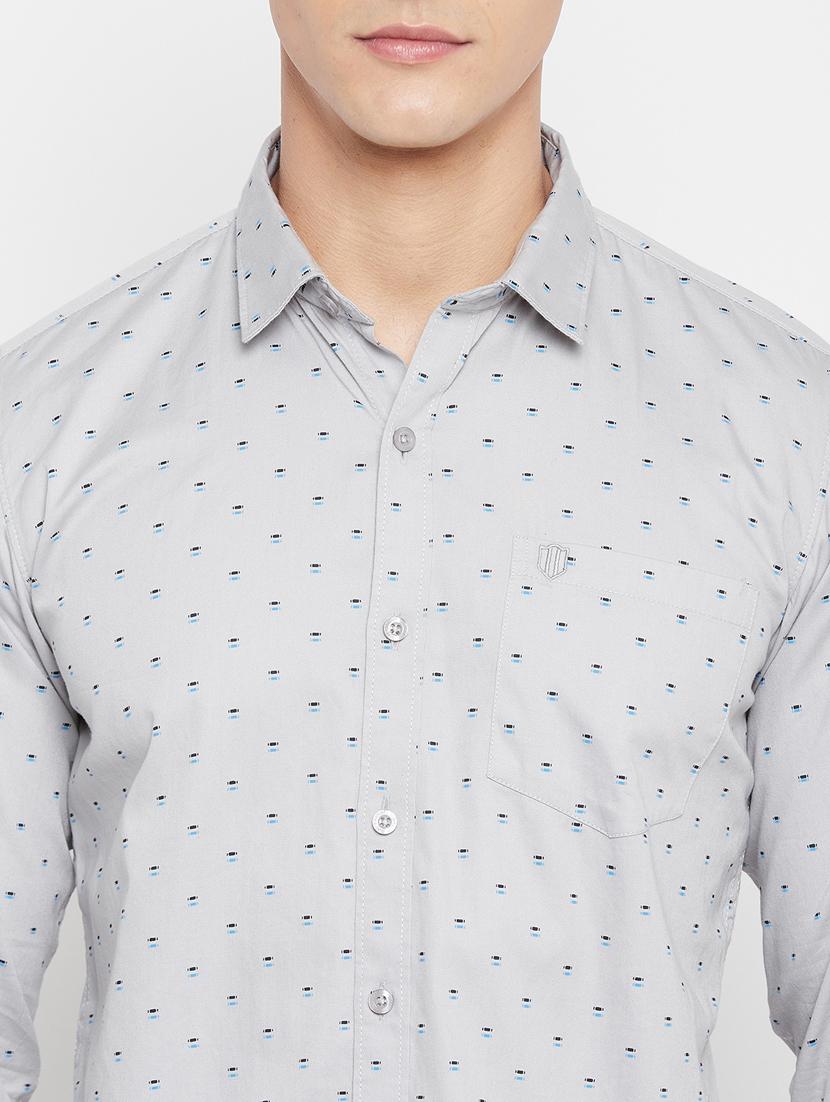 grey printed casual shirt - 18477081 - Standard Image - 5
