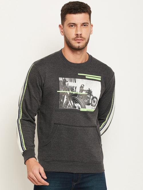 charcoal chest print sweatshirt - 18477096 - Standard Image - 0