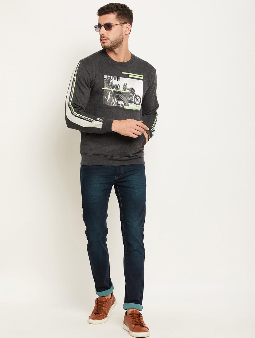 charcoal chest print sweatshirt - 18477096 - Standard Image - 3