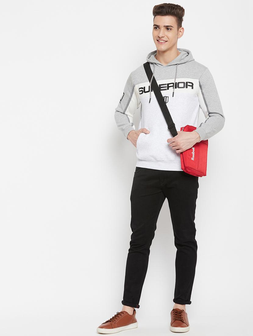 grey cut & sew hooded sweatshirt - 18477104 - Standard Image - 3