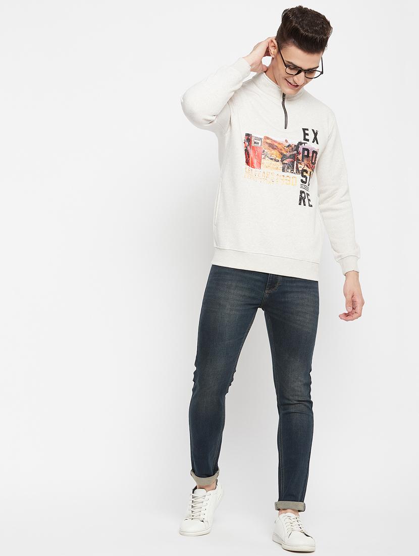 beige front print sweatshirt - 18477108 - Standard Image - 3