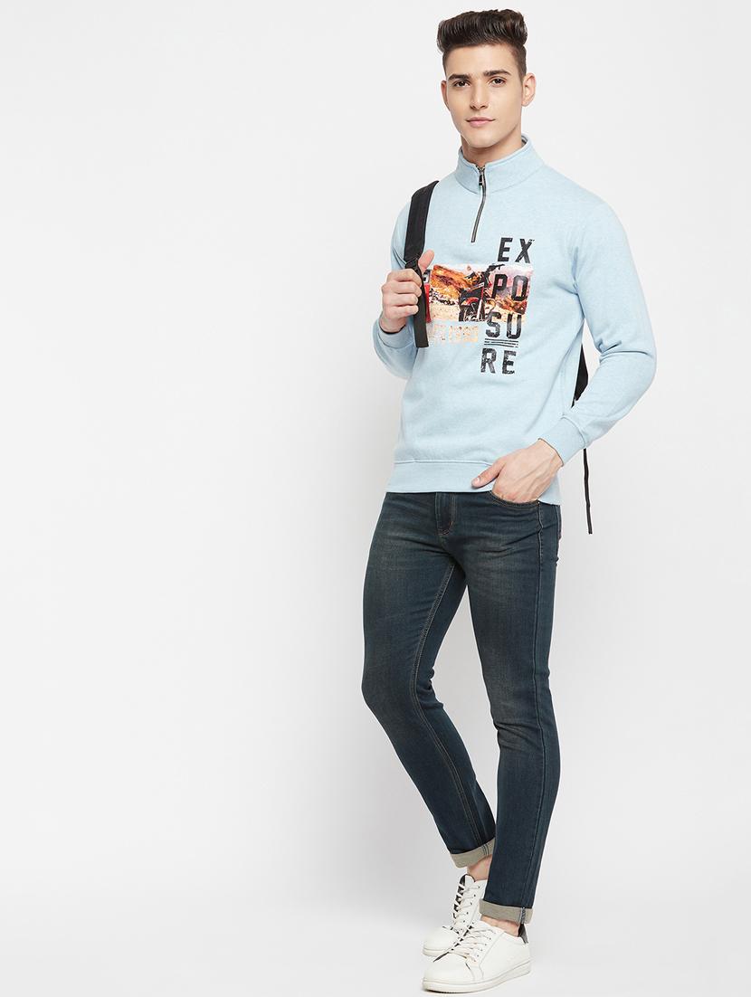 light-blue front print sweatshirt - 18477109 - Standard Image - 3