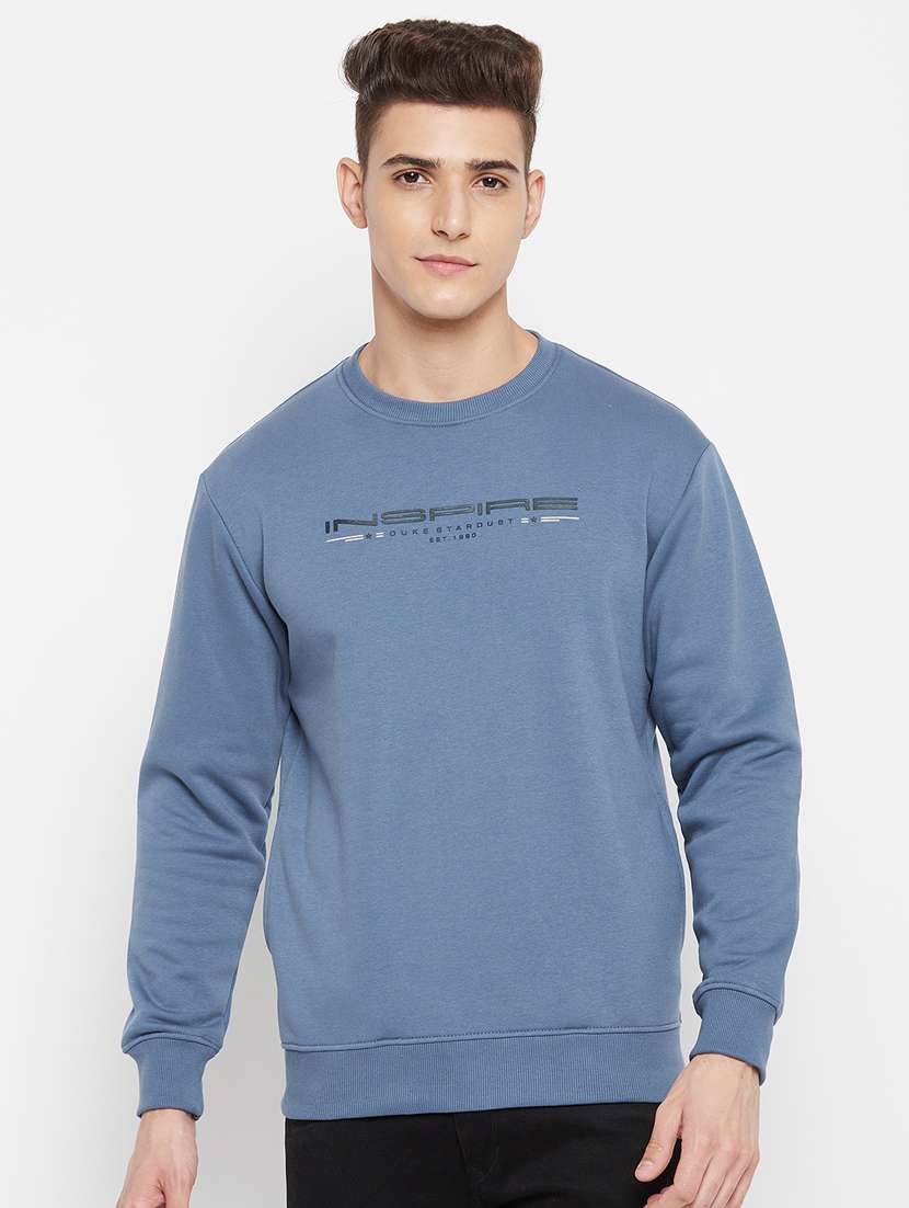 blue chest print sweatshirt - 18477118 -  Zoom Image - 0
