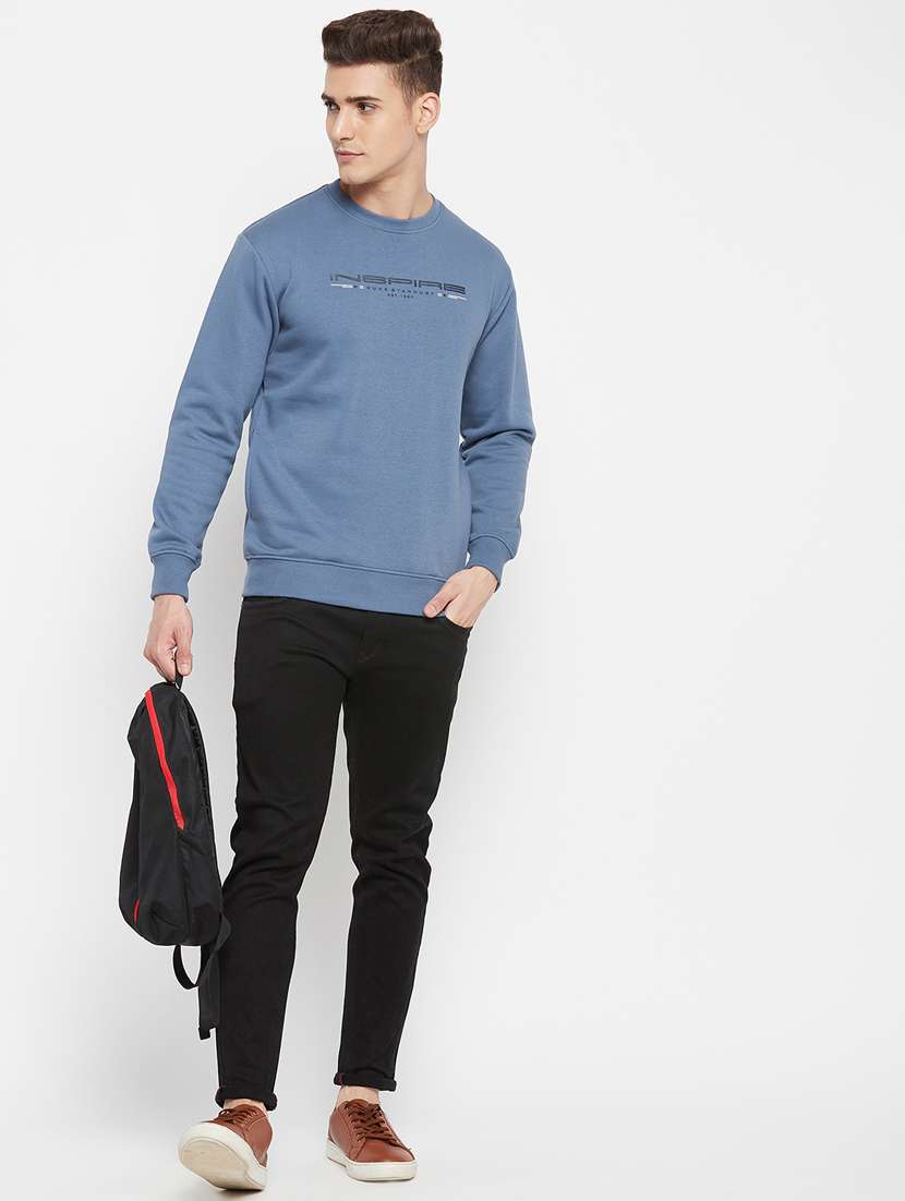 blue chest print sweatshirt - 18477118 -  Standard Image - 3